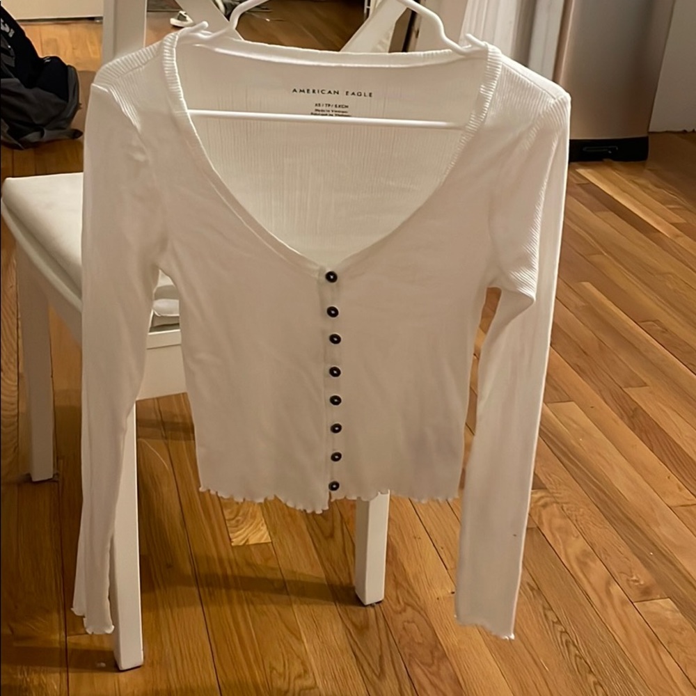Ribbed white long sleeve